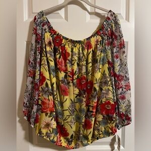 NWT INC colorful off the shoulder top. Size 2X